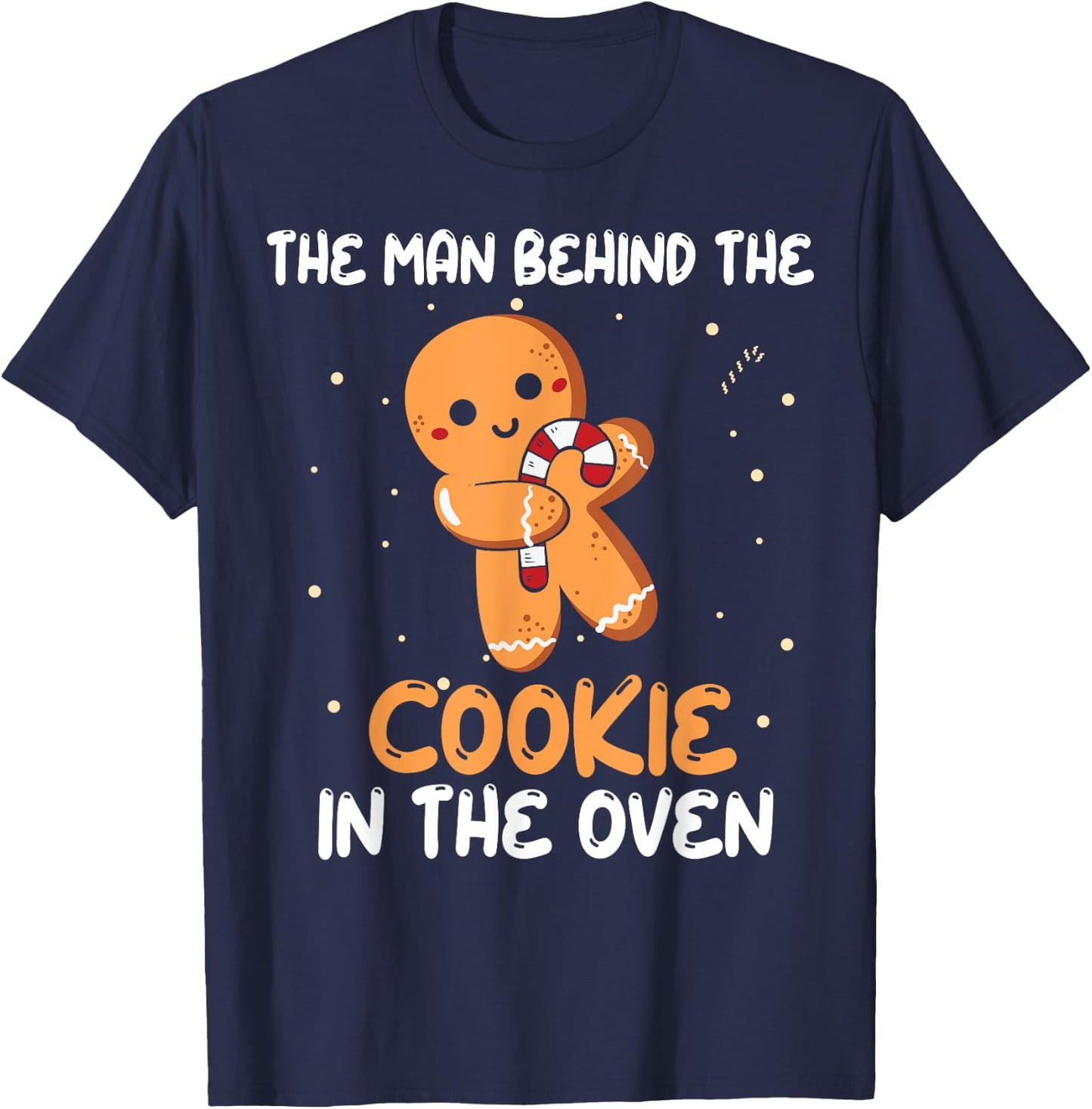 Funny Gingerbread Christmas Gender Reveal Dad T-Shirt - T-Shirt | Navy