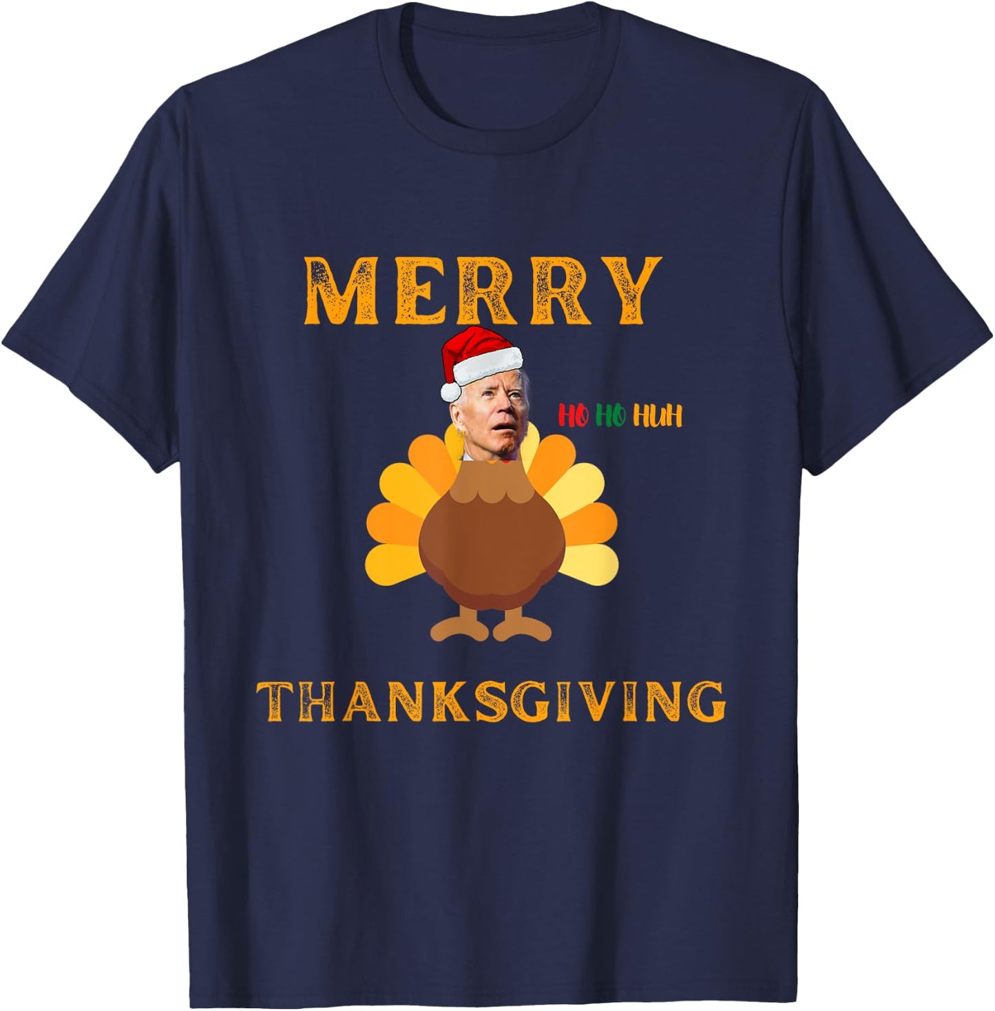 Funny Thanksgiving Joe Biden Merry Thanksgiving Confused Joe T-Shirt - T-Shirt | Navy