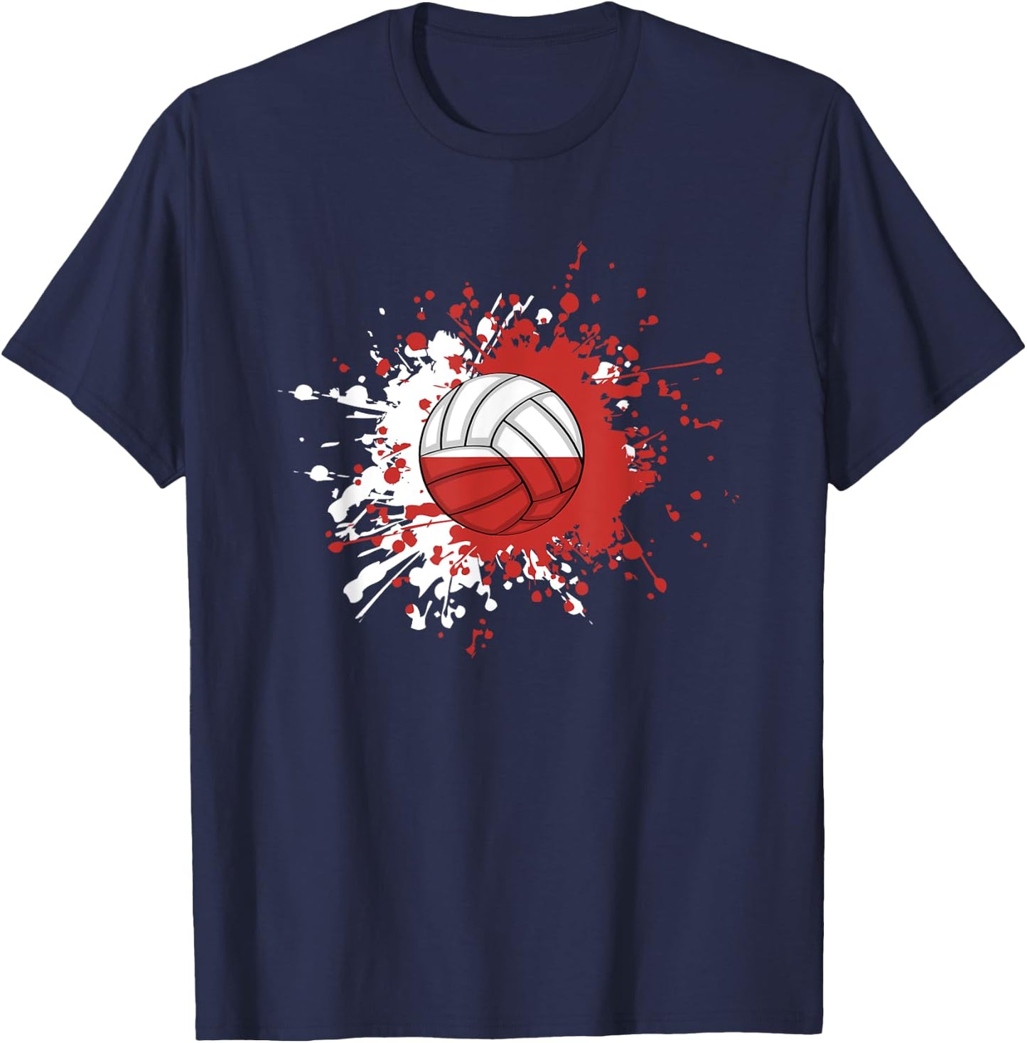 Polish Volleyball With The Flag Of Poland T-Shirt - T-Shirt | Navy