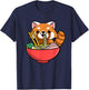 Red Panda Eating Ramen T-Shirt - T-Shirt | Navy