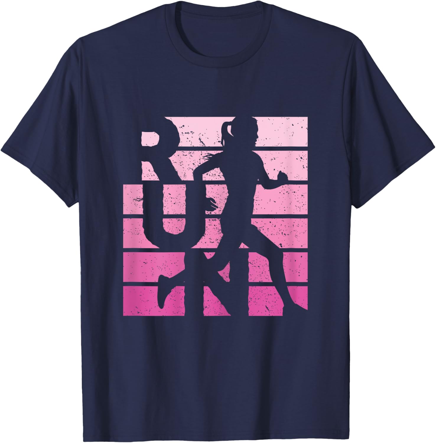Retro RUN Runner Jogger Marathon Vintage for Girls Women T-Shirt - T-Shirt | Navy