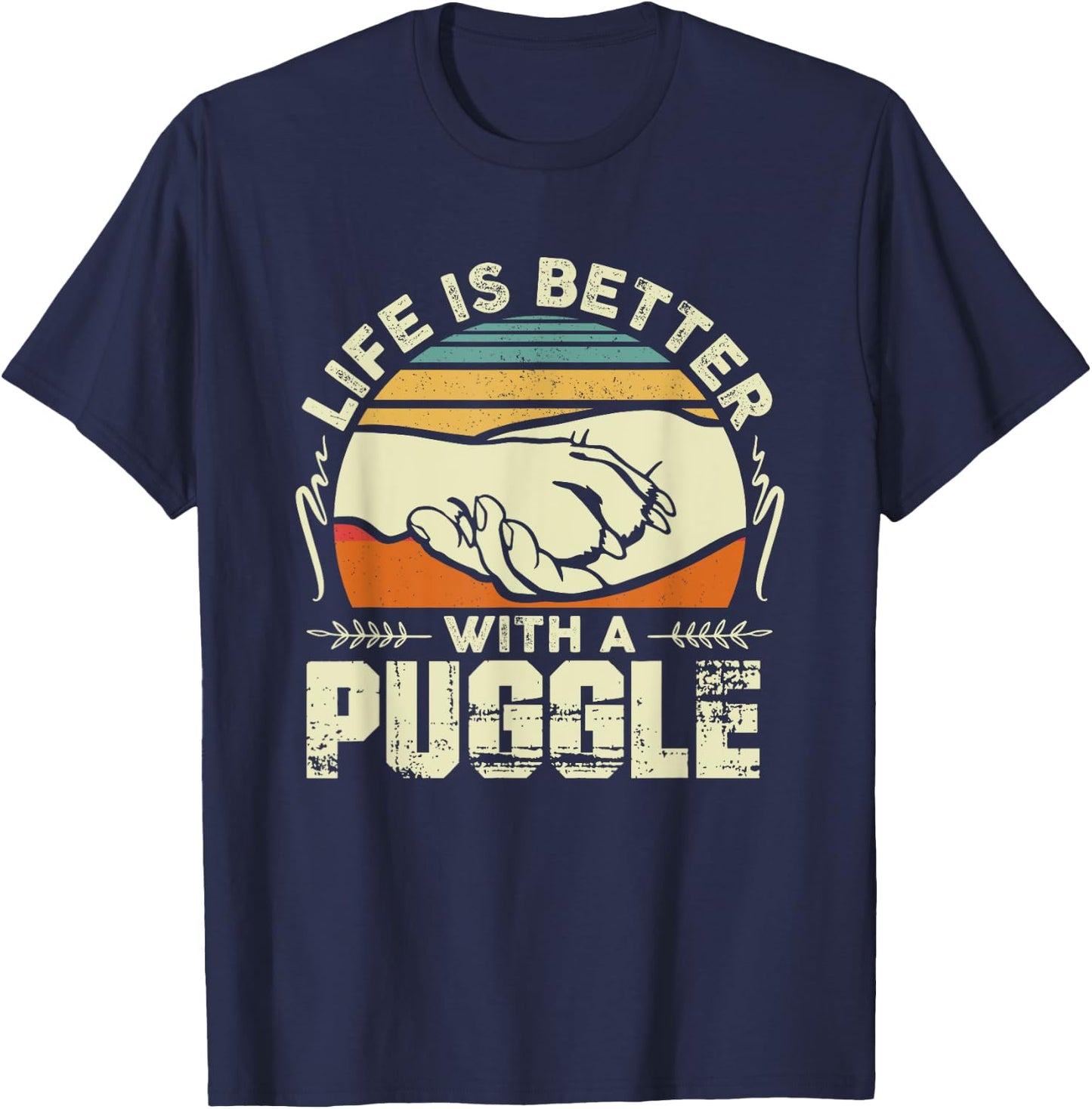 Puggle Shirt Men Women Dog Mom Dog Lover Puggle T-Shirt - T-Shirt | Navy