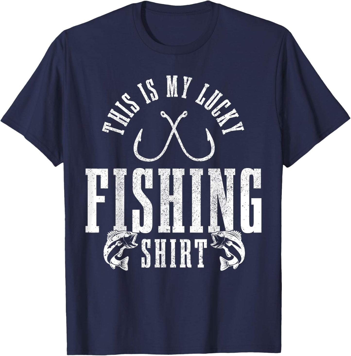 Fishing Saying Angler Gift This Is My Lucky Fishing T-Shirt - T-Shirt | Navy