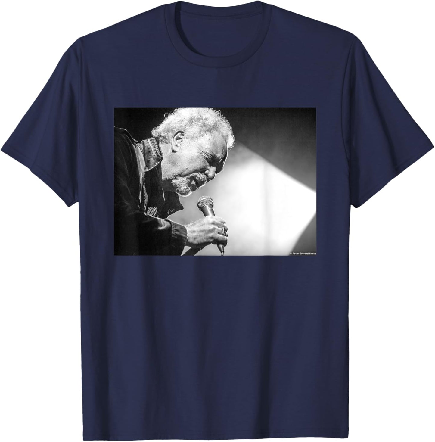 Tom Jones Singing Live By Everard Smith T-Shirt - T-Shirt | Navy