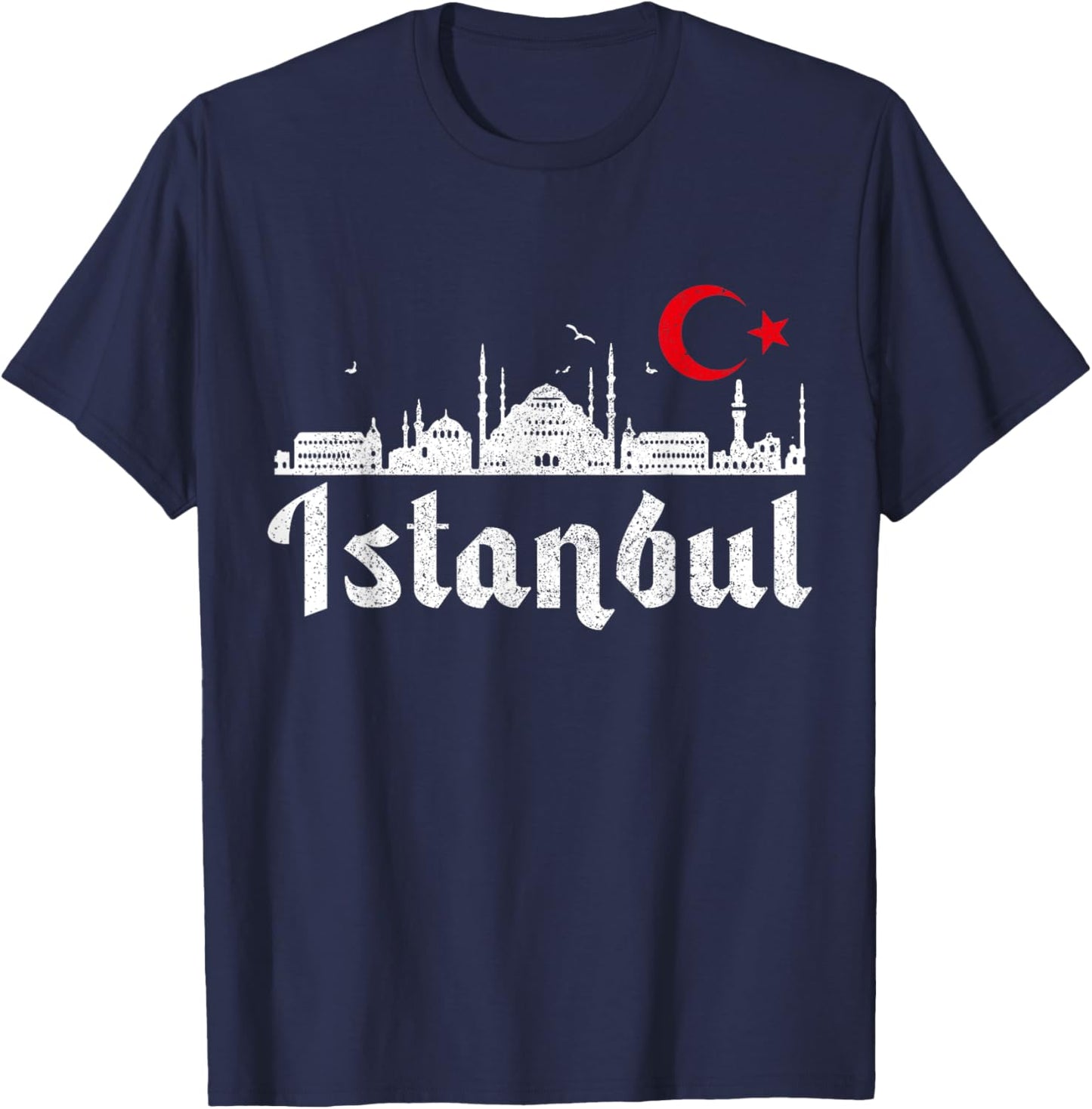 Istanbul Skyline Turkey Turkish Pride Souvenir Turkiye T-Shirt - T-Shirt | Navy