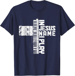 Piano Christian Faith Cross Jesus Music Organ Pianist T-Shirt - T-Shirt | Navy