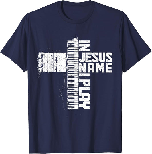 Piano Christian Faith Cross Jesus Music Organ Pianist T-Shirt - T-Shirt | Navy