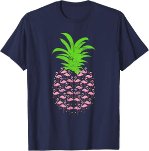 Pineapple Flamingo T-Shirt - T-Shirt | Navy