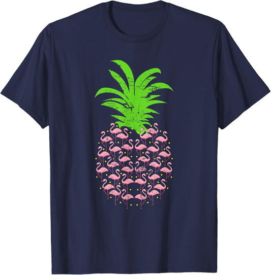 Pineapple Flamingo T-Shirt - T-Shirt | Navy