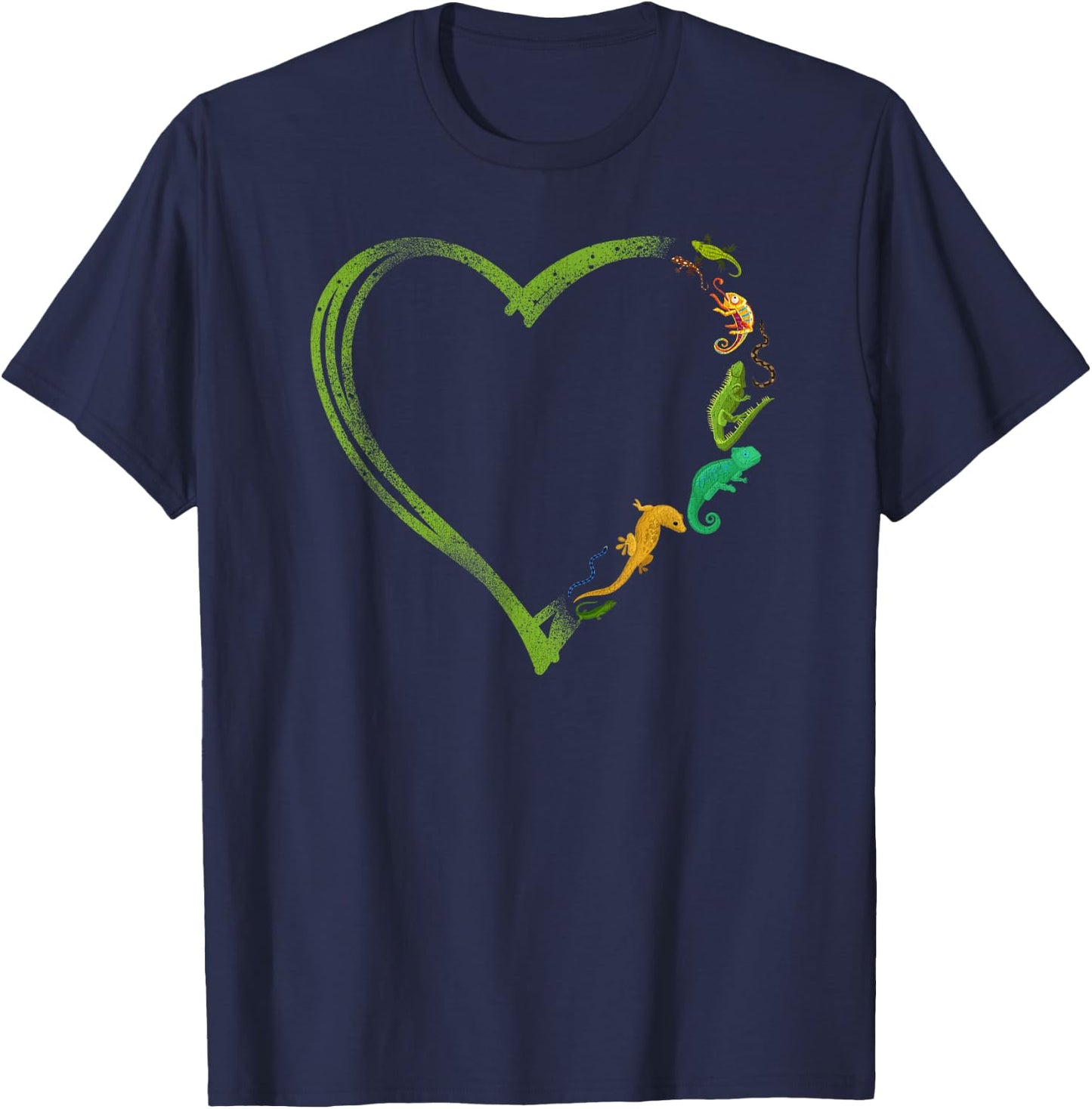 Reptile Heart Lizard T-Shirt - T-Shirt | Navy