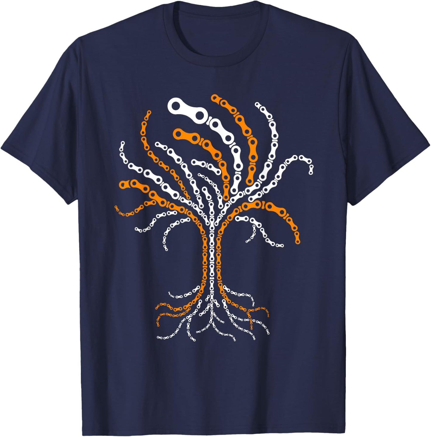 Bicycle Chains Links Bicycle Tree Chain Tree Biker MTB Bike T-Shirt - T-Shirt | Navy