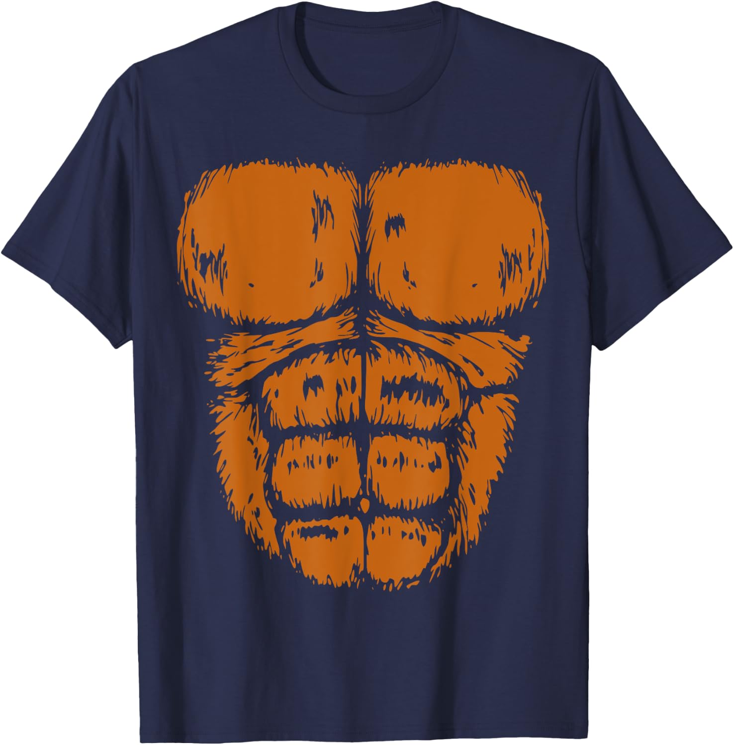 Gorilla Monkey Belly Chest Costume DIY Halloween T-Shirt - T-Shirt | Navy