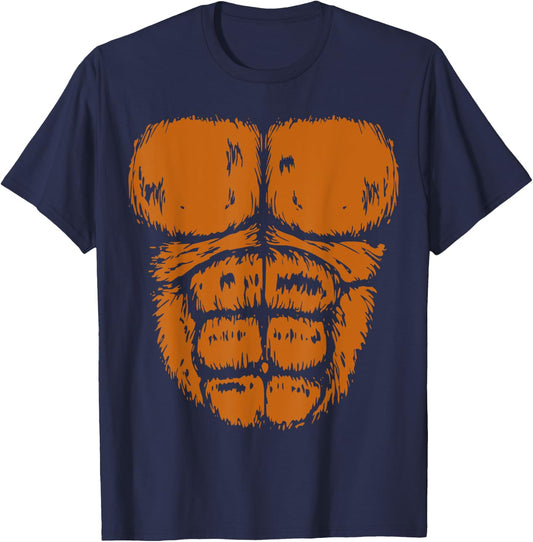 Gorilla Monkey Belly Chest Costume DIY Halloween T-Shirt - T-Shirt | Navy