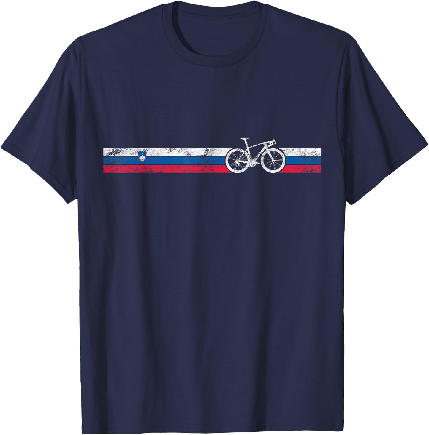 Cyclist Flag Republic Slovenia Slovene Cycling Cycling Gift T-Shirt - T-Shirt | Navy