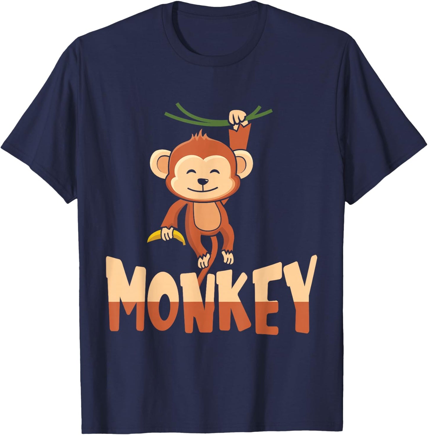 Zoo Animal Toddlers Kids Gift Cute Monkey T-Shirt - T-Shirt | Navy