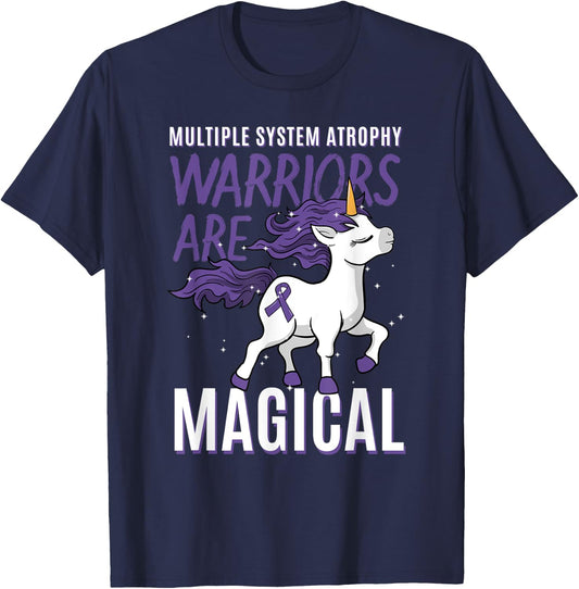 Multiple System Atrophy Unicorn Neurodegenerative Disorder T-Shirt - T-Shirt | Navy