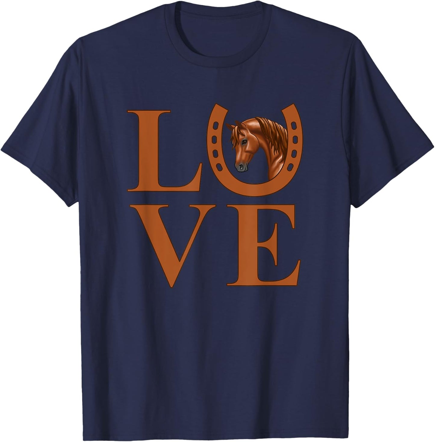 I Love Chestnut Arabian Horses T-Shirt - T-Shirt | Navy