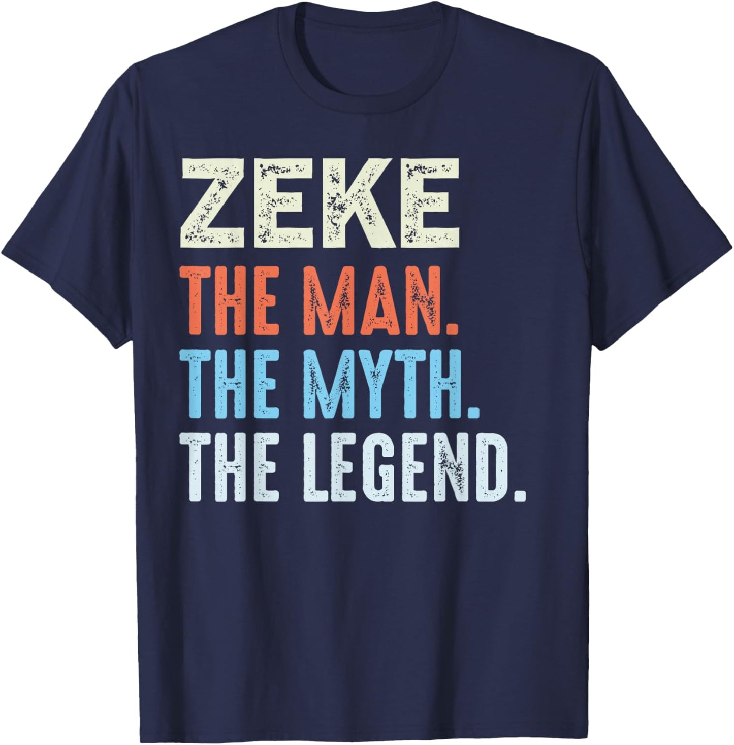 Zeke The Legend Name Personalized Cute Idea Men Vintage Zeke T-Shirt - T-Shirt | Navy