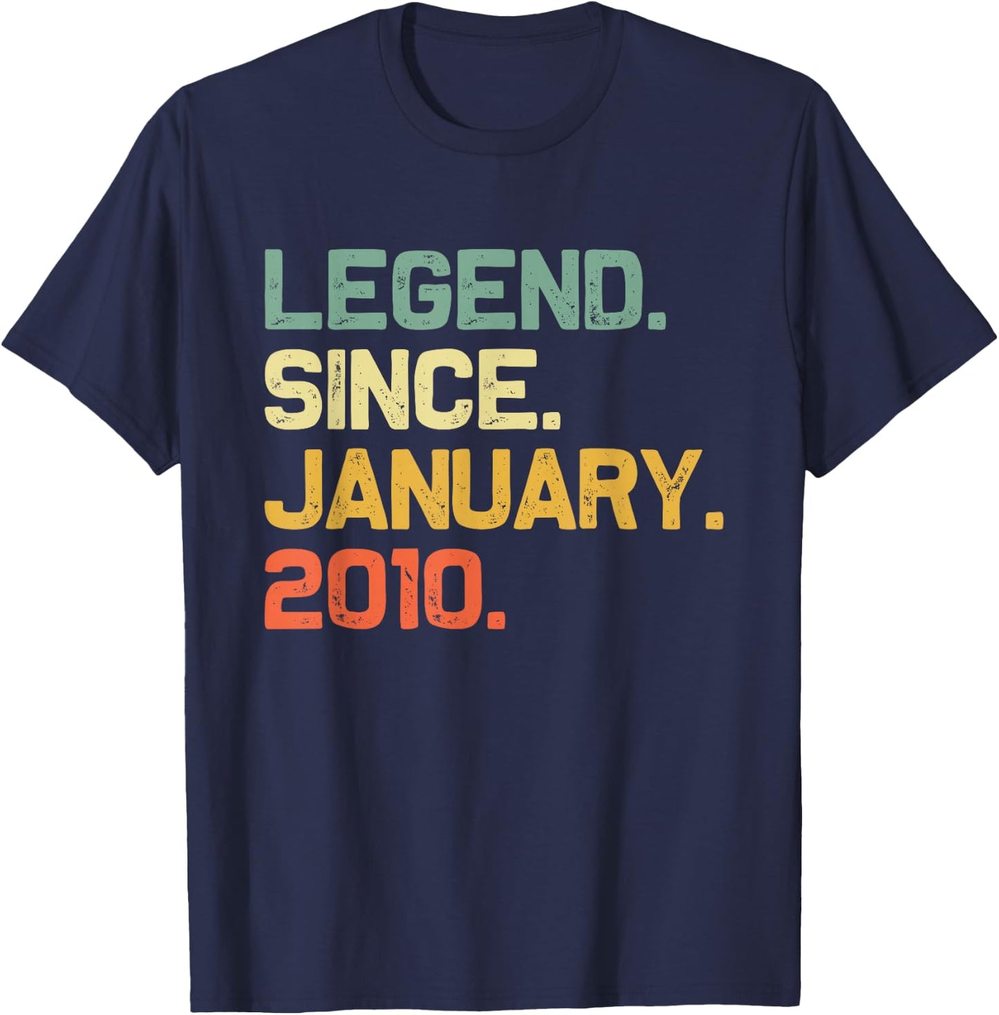 Legend Since January 2010 11th Birthday Gift 11 Years Old T-Shirt - T-Shirt | Navy