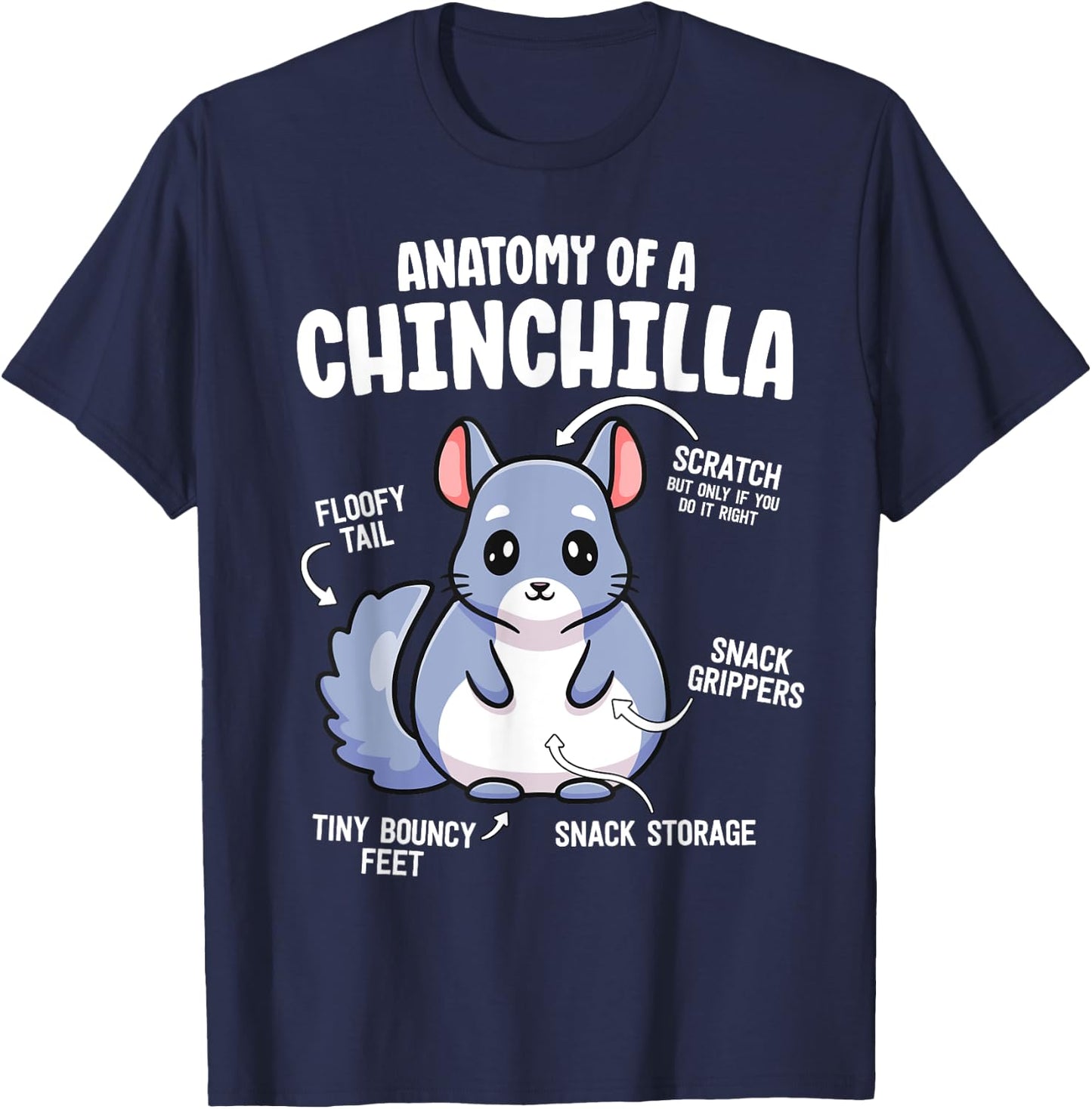Anatomy Of A Chinchilla Shirts Lover Mom T-Shirt - T-Shirt | Navy