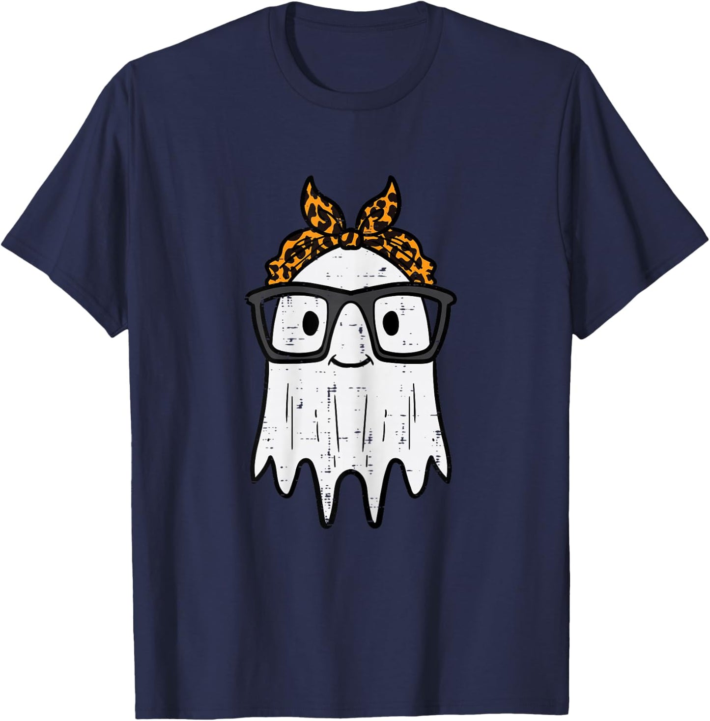 Halloween Ghost Glasses Cute Costume Girl Kids Toddler Women T-Shirt - T-Shirt | Navy