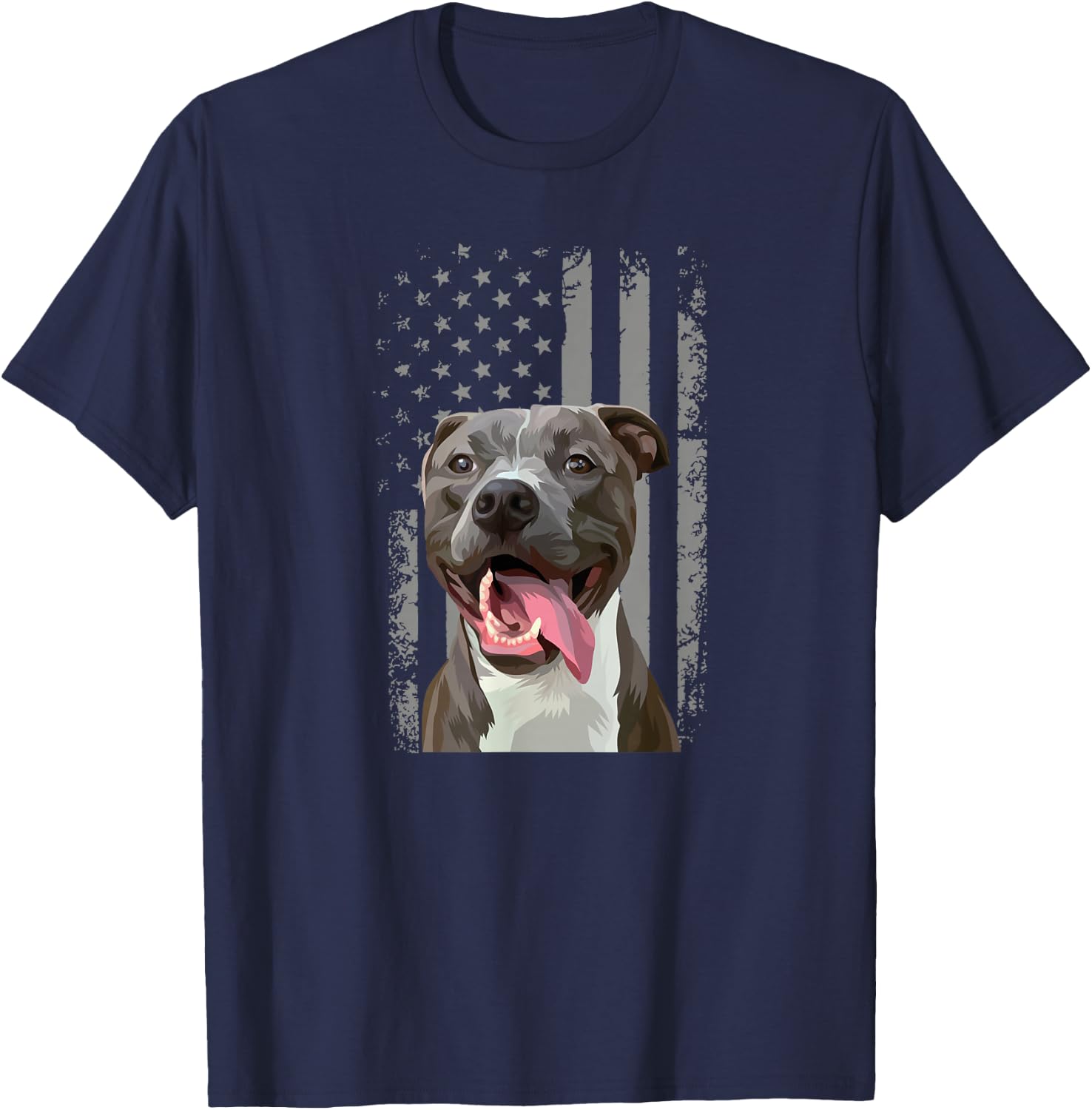 Pitbull Flag Pitbull Pit Bull Dog T-Shirt - T-Shirt | Navy
