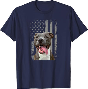 Pitbull Flag Pitbull Pit Bull Dog T-Shirt - T-Shirt | Navy
