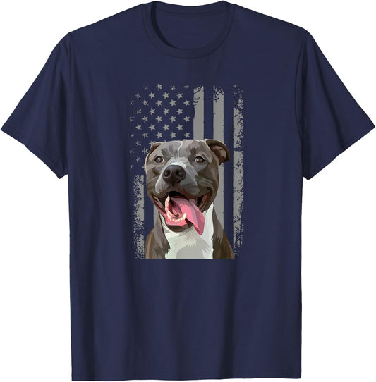 Pitbull Flag Pitbull Pit Bull Dog T-Shirt - T-Shirt | Navy