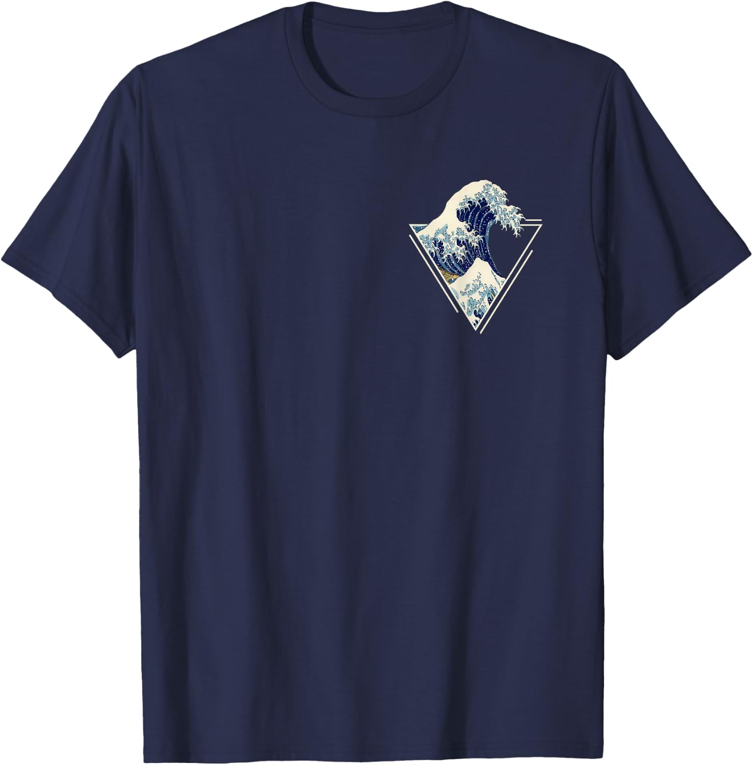 Kanagawa Japanese Art The Great Wave Vintage Aesthetic T-Shirt - T-Shirt | Navy