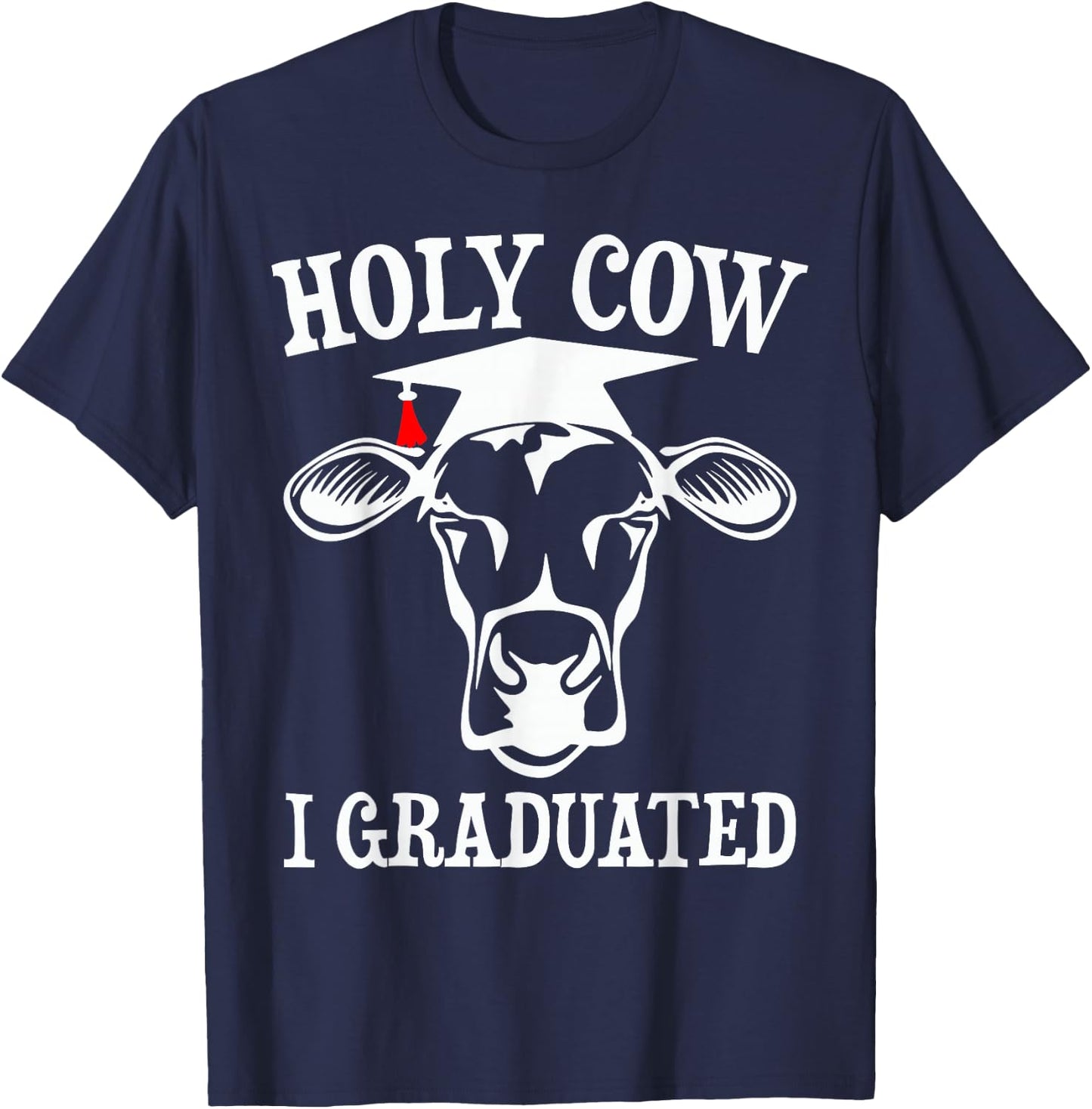 Holy Cow I Graduated Cow Graduation Pre K Pre Kinder Toddler T-Shirt - T-Shirt | Navy