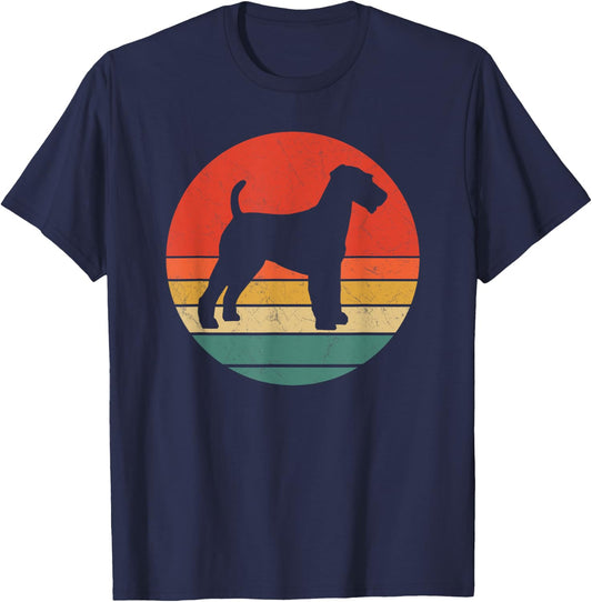 Welsh Terrier Vintage Dog Silhouette Retro Cute Dogs Gift Men Women Girls Kids T-Shirt - T-Shirt | Navy