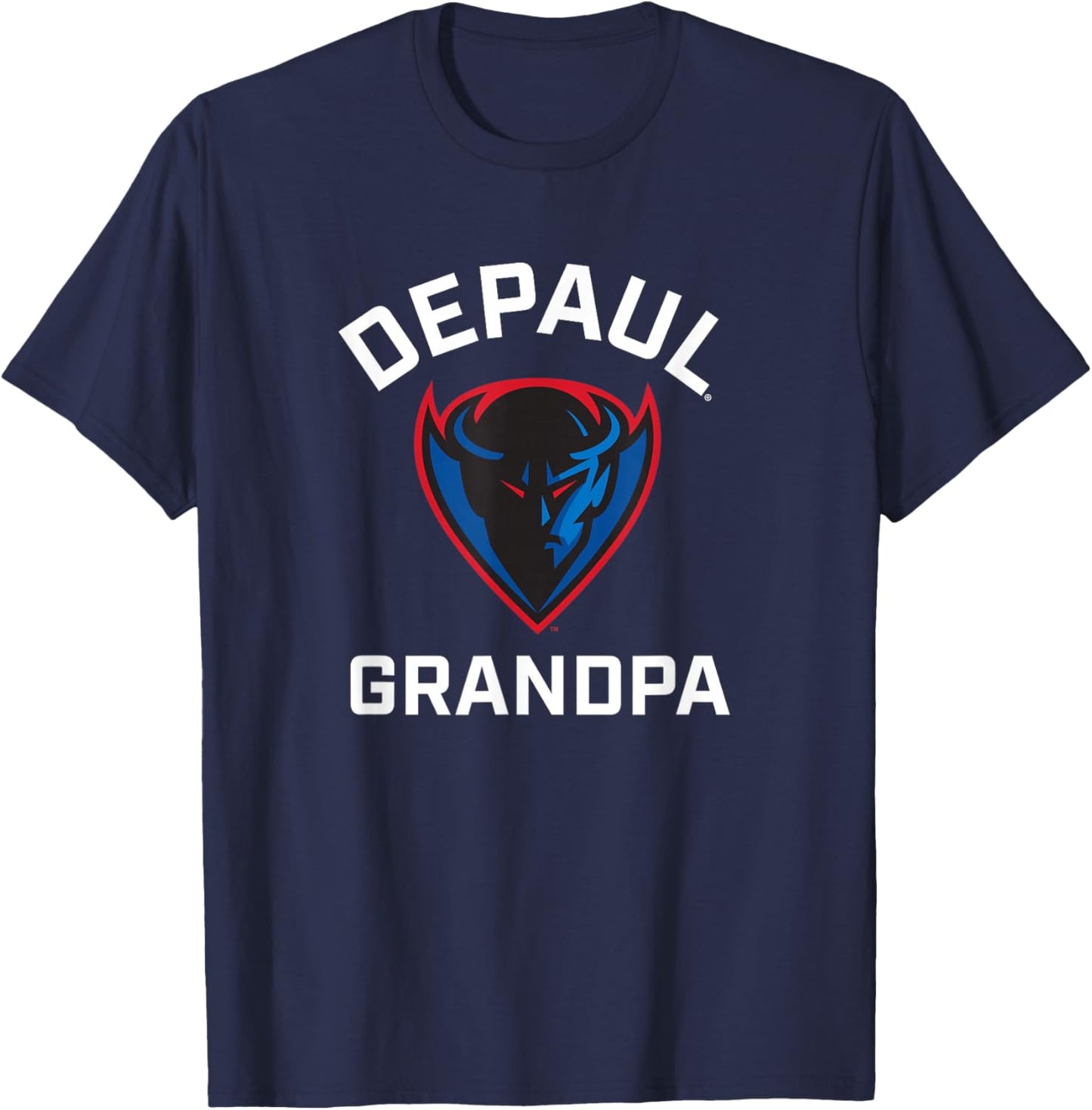 DePaul University Blue Demons Arched Grandpa T-Shirt - T-Shirt | Navy