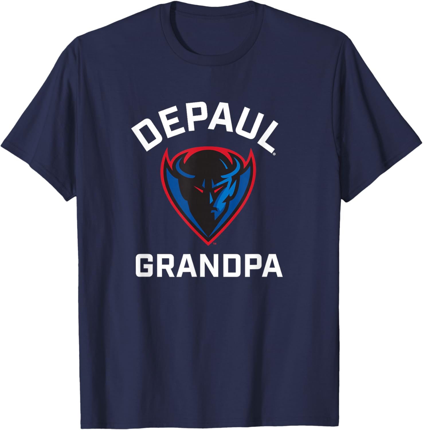 DePaul University Blue Demons Arched Grandpa T-Shirt - T-Shirt | Navy