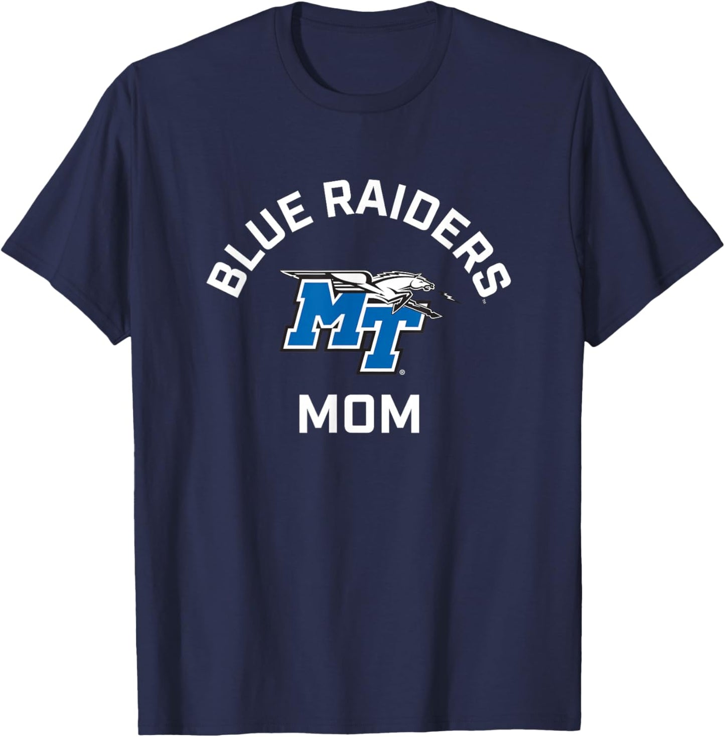 Middle Tennessee MTSU Blue Raiders Arched Mom T-Shirt - T-Shirt | Navy