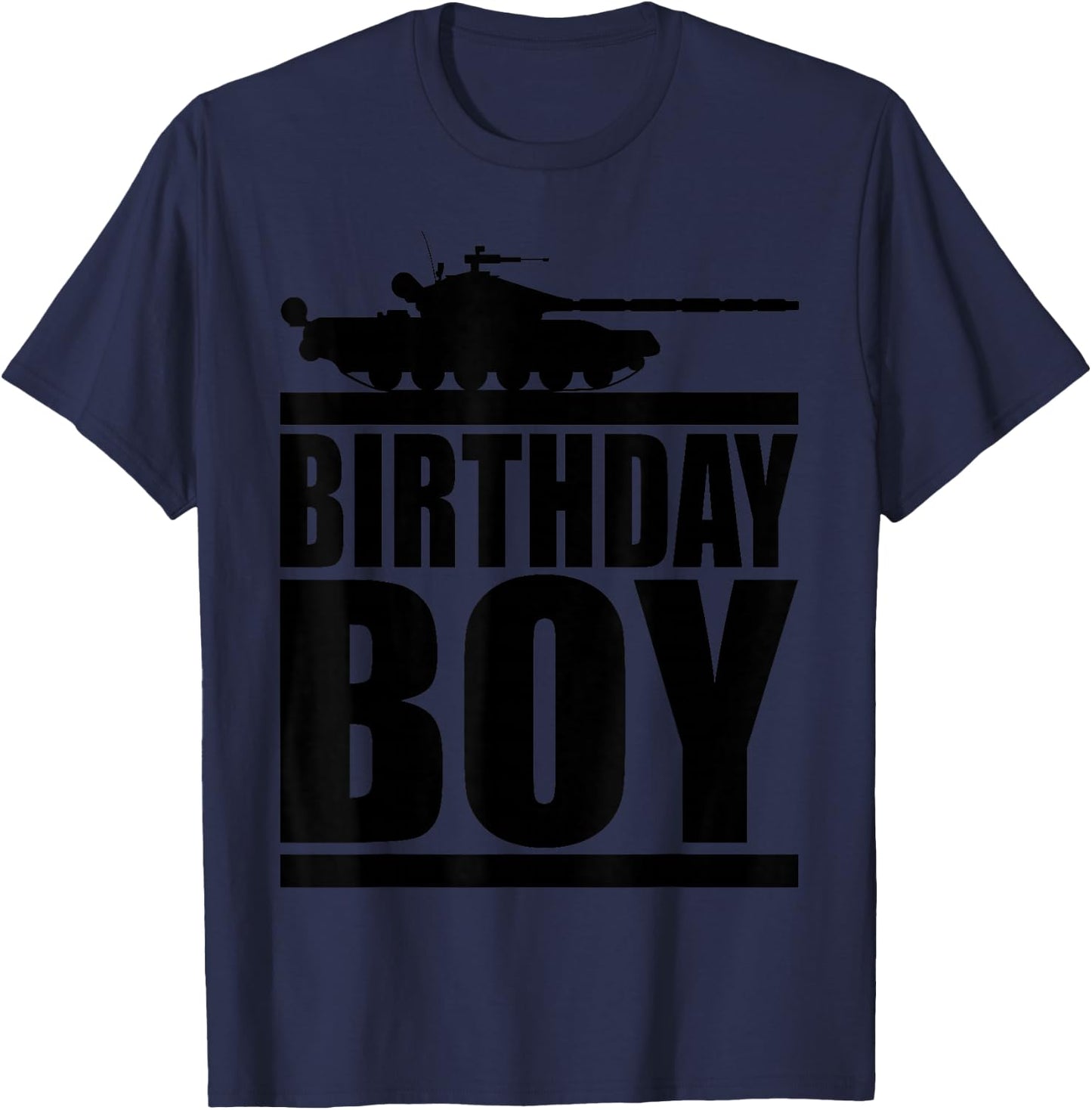 Birthday Boy Army Party Supplies Tank Military Gift Kids T-Shirt - T-Shirt | Navy