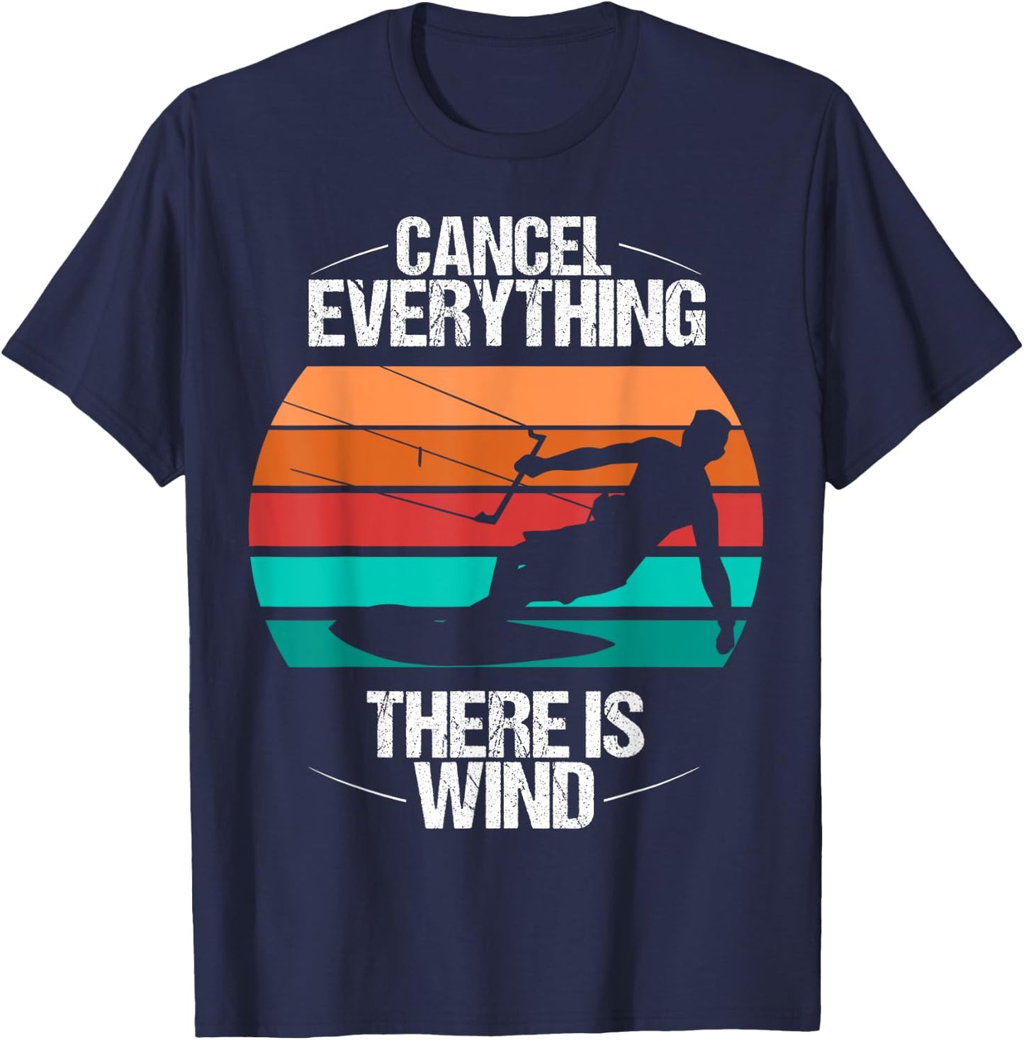 Kitesurf Kiteboarder Vintage Kite Kitesurfing Kiteboarding T-Shirt - T-Shirt | Navy