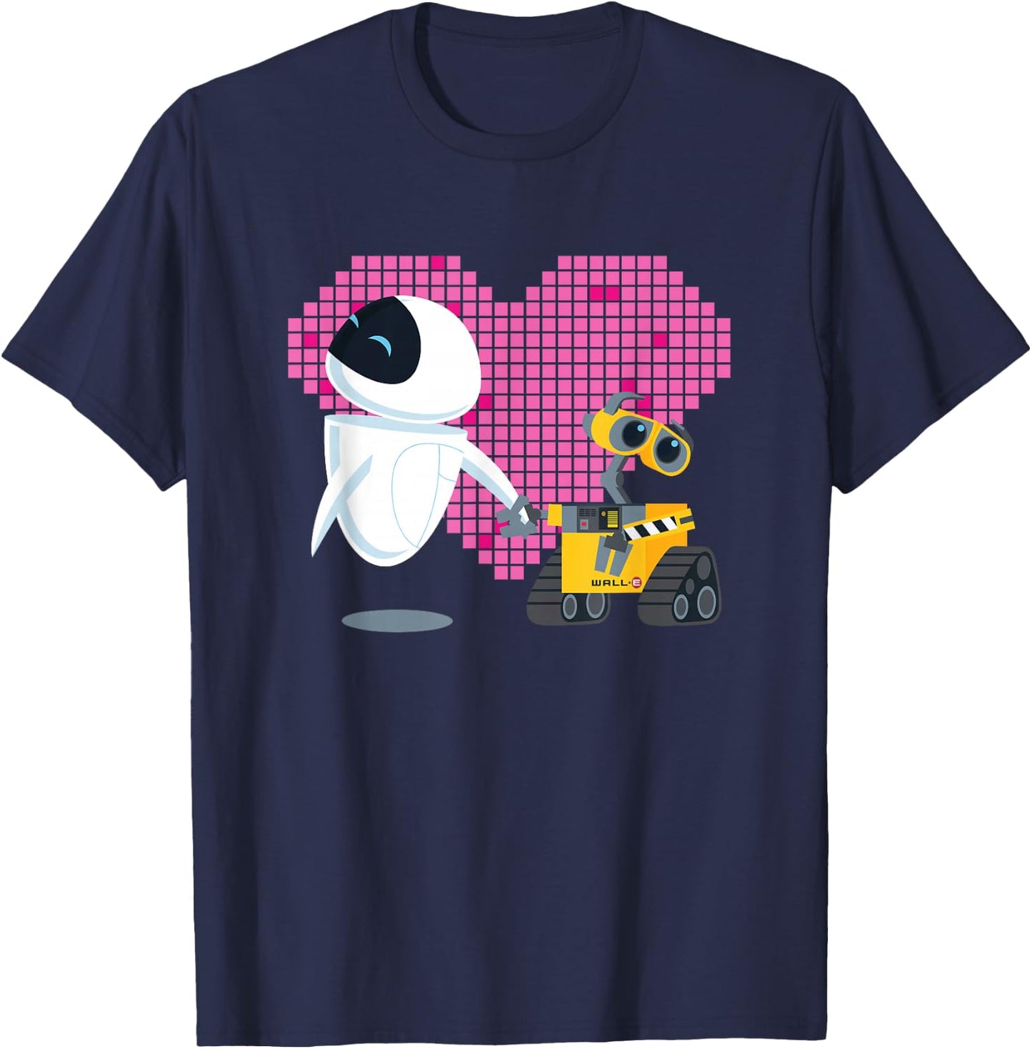Disney Pixar Wall-E and Eve Geometric Heart T-Shirt - T-Shirt | Navy