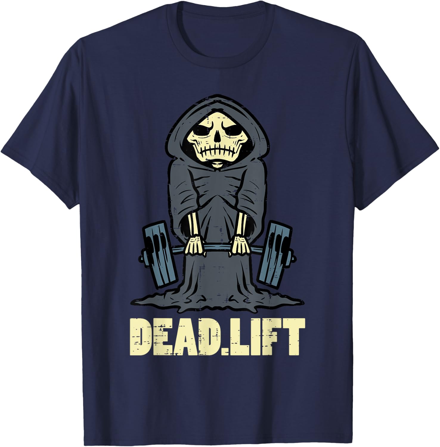 Workout Skeleton Deadlift Gym Training Exercise Men Women T-Shirt - T-Shirt | Navy