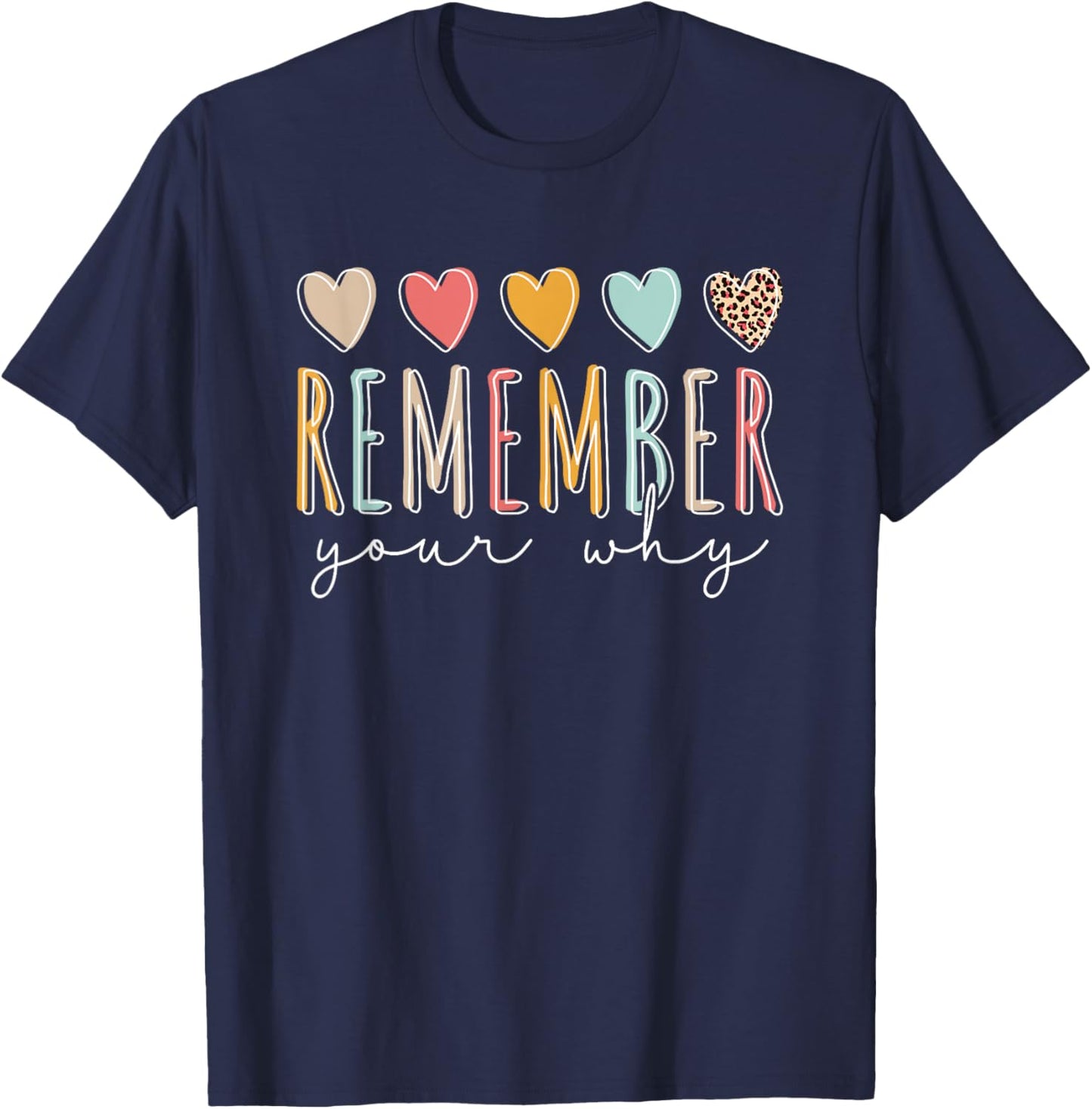 Remember Why Gym Motivation Gifts -Adults Black Small Short Sleeve Gym Motivational T-Shirt - T-Shirt | Navy