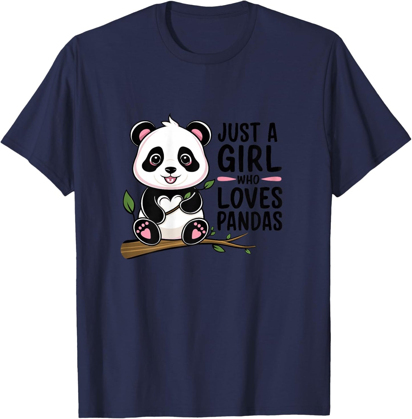 Just A Girl Who Loves Pandas T-Shirt - T-Shirt | Navy