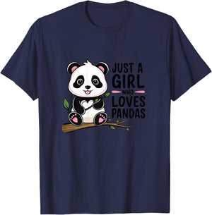Just A Girl Who Loves Pandas T-Shirt - T-Shirt | Navy