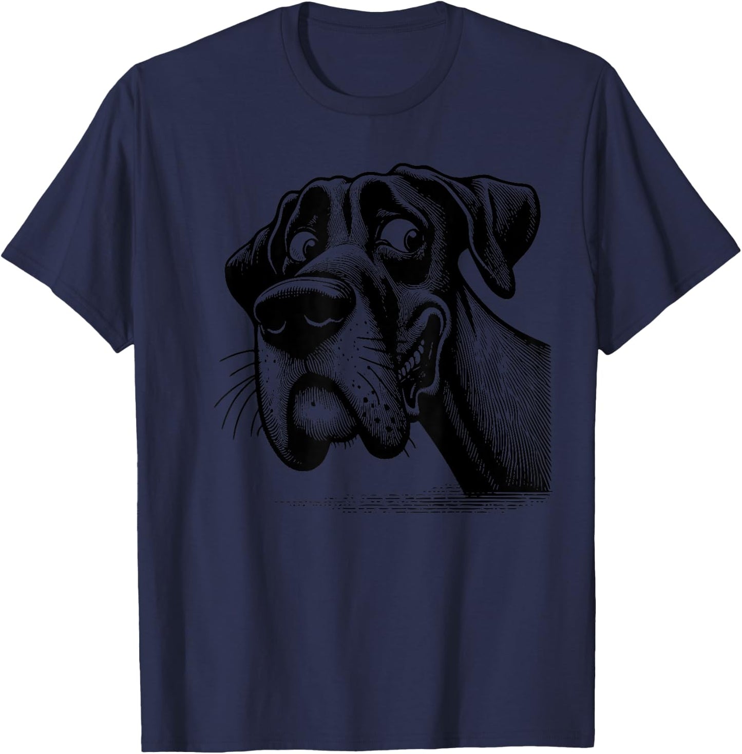 Goofy Giant Adorable Large Gentle Dog Lover Great Dane Women Girls Kids T-Shirt - T-Shirt | Navy