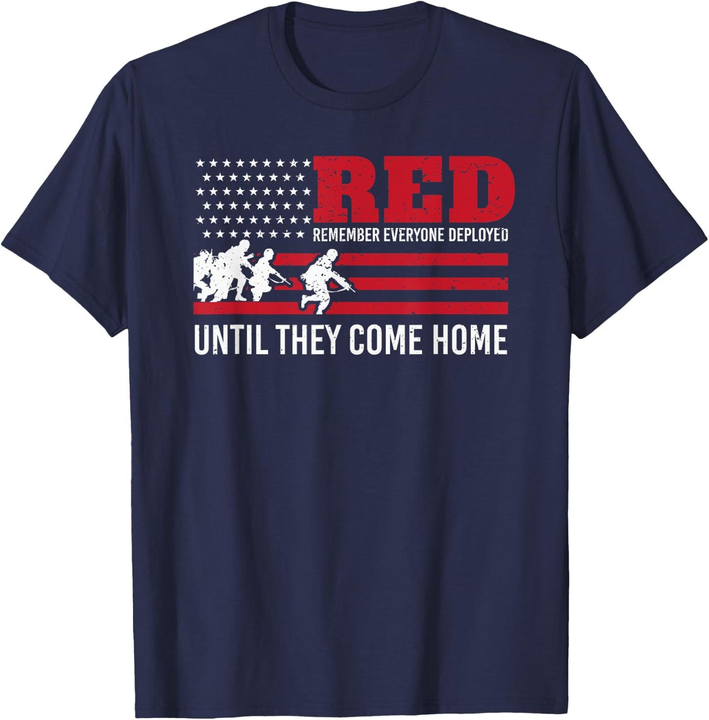 Remember Everyone Deployed RED Army Pride T-Shirt - T-Shirt | Navy