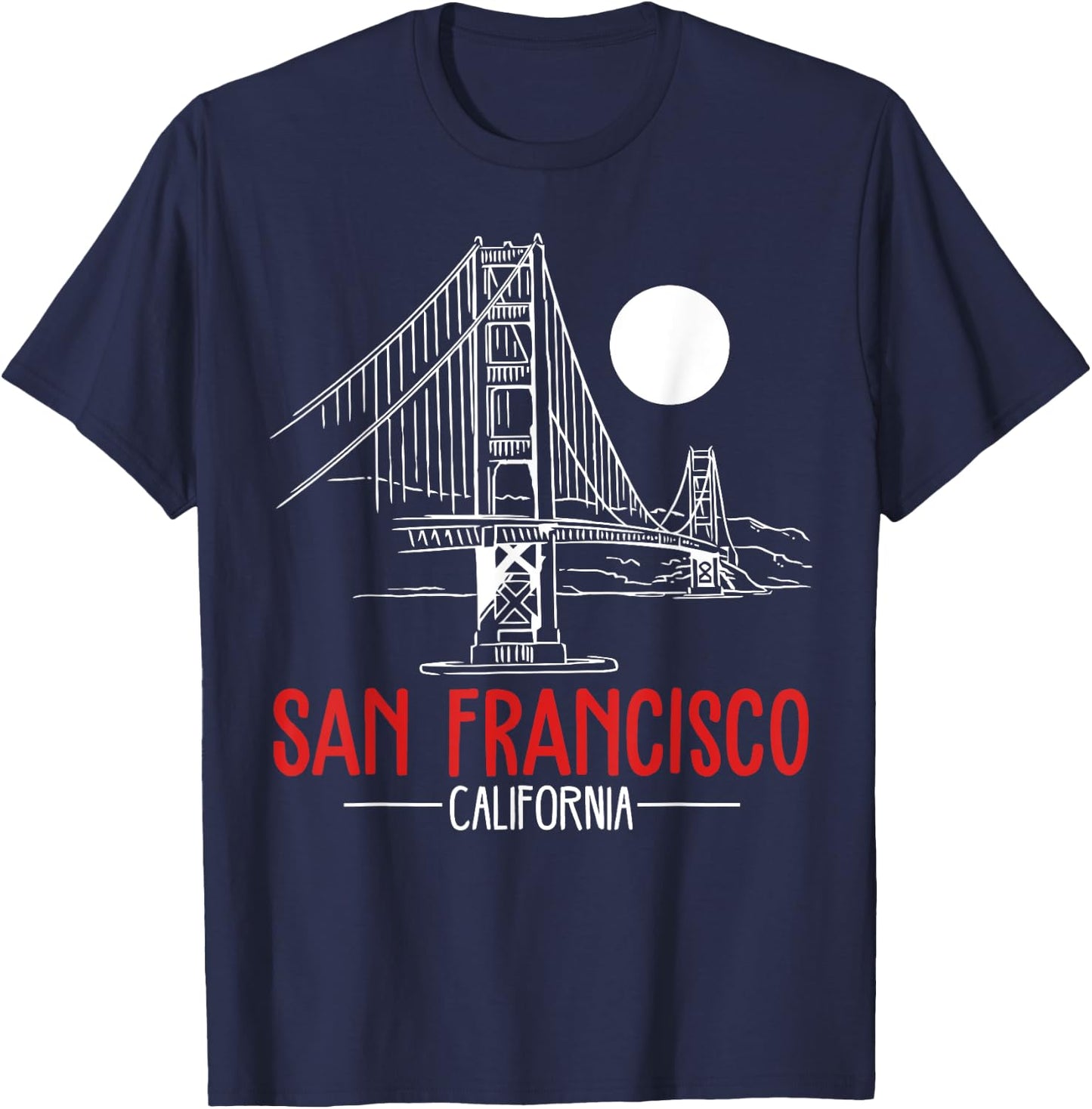 San Francisco Gold Gate Bridge Gift design T-Shirt - T-Shirt | Navy