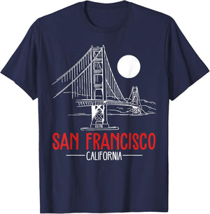 San Francisco Gold Gate Bridge Gift design T-Shirt - T-Shirt | Navy