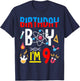 9th Birthday Boy Girls Science Theme 9 Year Old Funny B-Day T-Shirt - T-Shirt | Navy