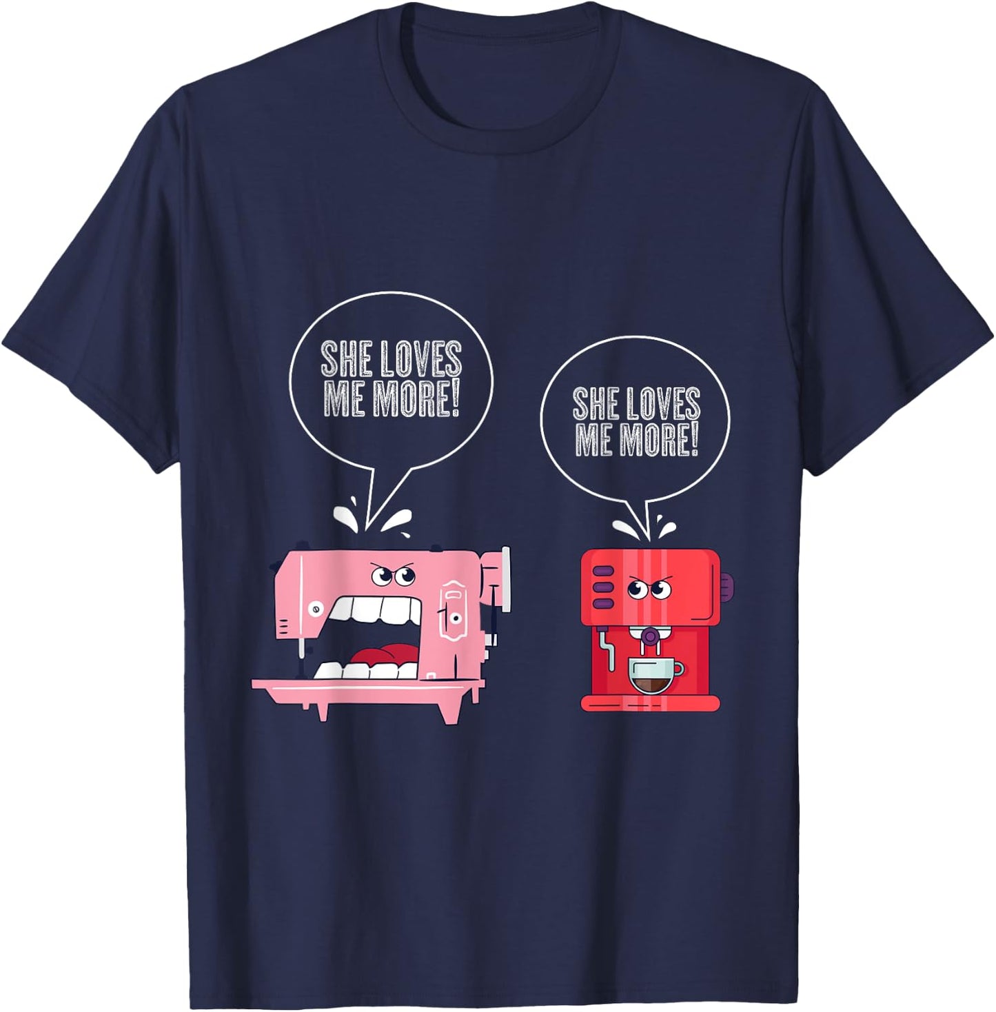 Sewing Machine Coffee Funny Sewing T-Shirt - T-Shirt | Navy