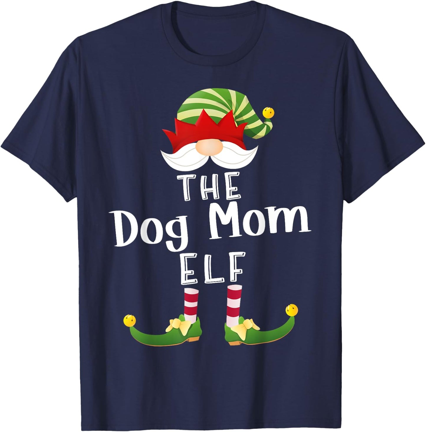 Dog Mom Elf Group Christmas Funny Pajama Party Women T-Shirt - T-Shirt | Navy