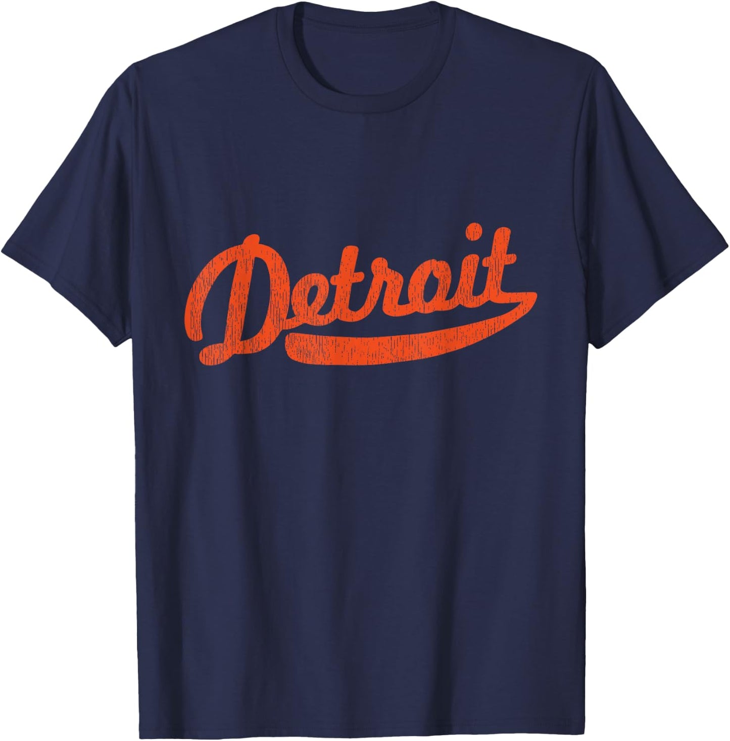 Distressed Detroit Baseball Stuff Vintage Detroit T-Shirt - T-Shirt | Navy