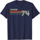 Vintage 1974 Chest Stripe Birthday T-Shirt - T-Shirt | Navy